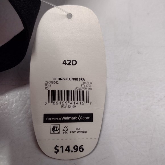 NWT! Black Secret Treasures Underwire Bra - Size 42D - Picture 3 of 5